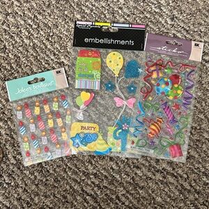 Misc birthday scrapbook stickers
